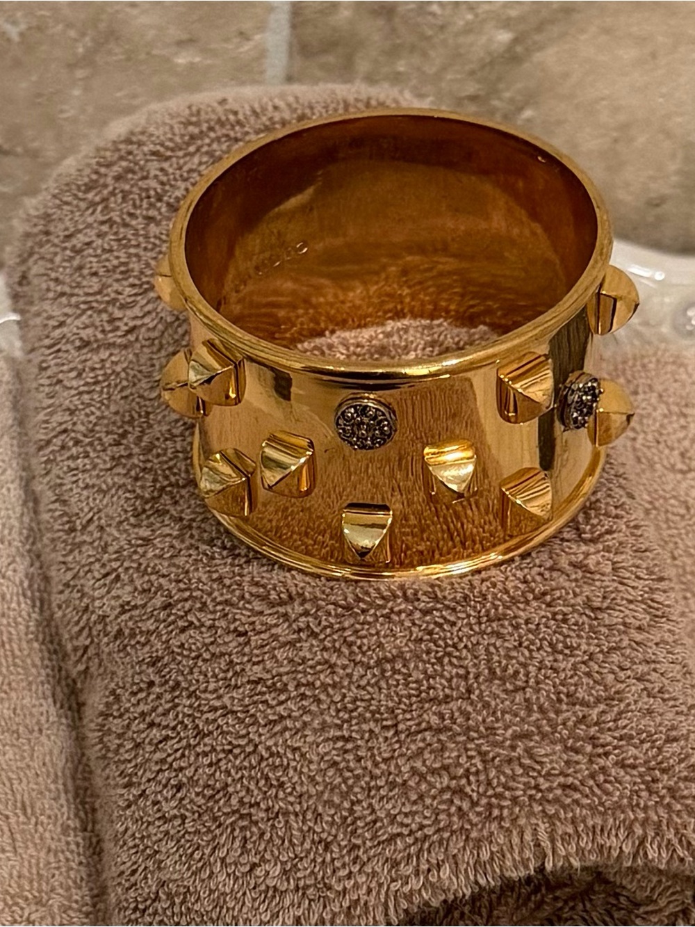 Vince Camuto Gold Tone Studded Cuff Bracelet